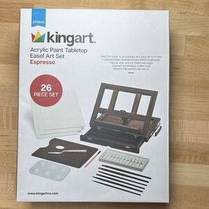 NIB Kingart Espresso Acrylic Paint Easel Set